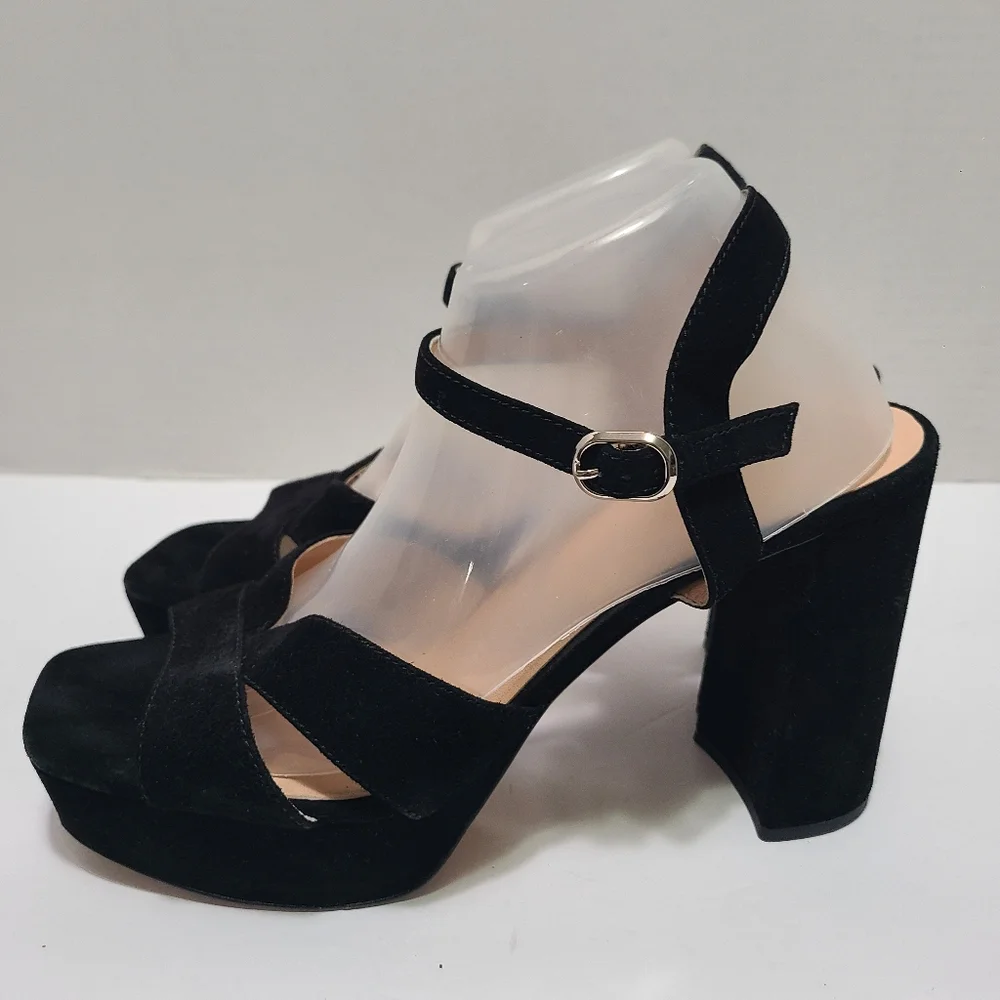 Kate Spade Delight Tue Suede Elegant Black‎ Platform Heels Size 11